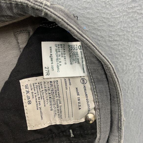 AG Adriano Goldshmied Jeans Size 27R Skinny Ankle Zip Gray Stretch 29X28 - Picture 14 of 16
